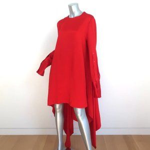 Monse Red Long Sleeve Silk Dress